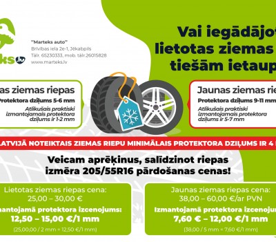 Vai iegādājoties lietotas ziemas riepas tiešām ietaupām?